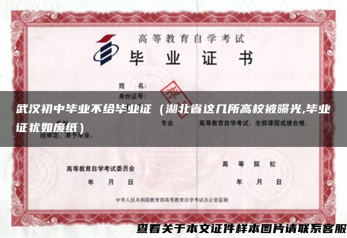 武汉初中毕业不给毕业证（湖北省这几所高校被曝光,毕业证犹如废纸）