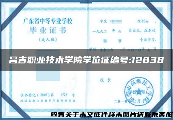 昌吉职业技术学院学位证编号:12838