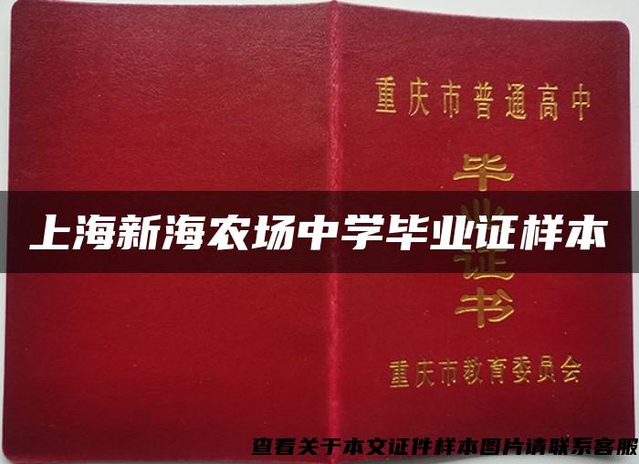 上海新海农场中学毕业证样本