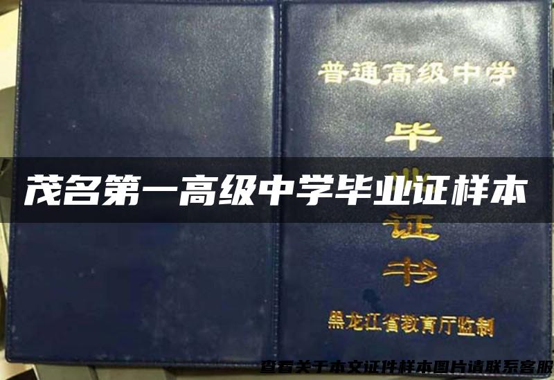 茂名第一高级中学毕业证样本