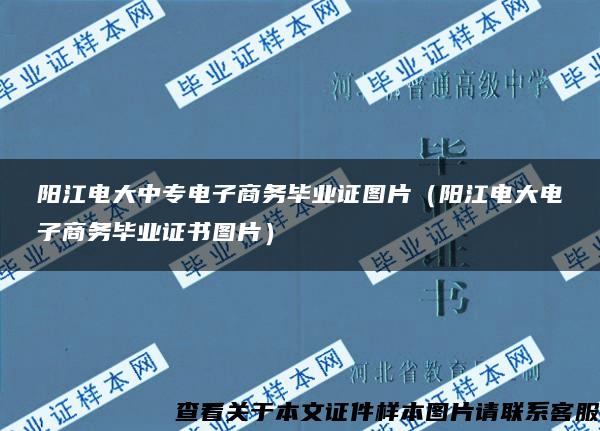 阳江电大中专电子商务毕业证图片（阳江电大电子商务毕业证书图片）