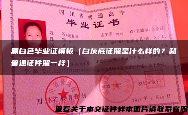 黑白色毕业证模板（白灰底证照是什么样的？和普通证件照一样）