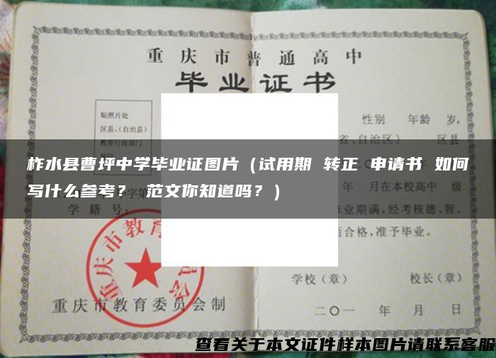 柞水县曹坪中学毕业证图片（试用期 转正 申请书 如何写什么参考？ 范文你知道吗？）