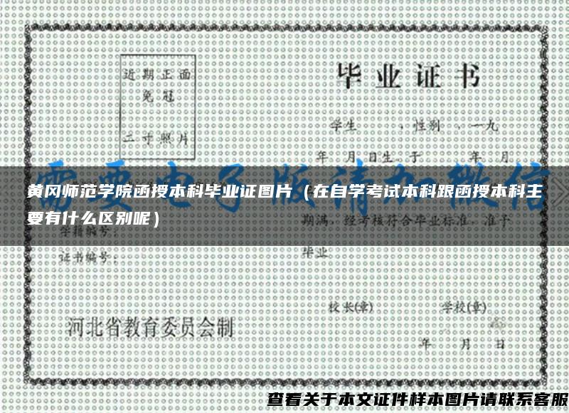 黄冈师范学院函授本科毕业证图片（在自学考试本科跟函授本科主要有什么区别呢）