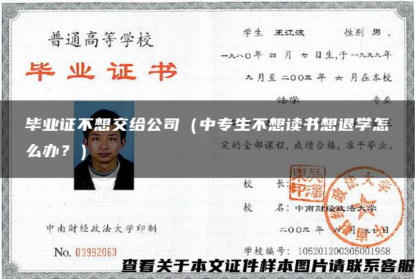 毕业证不想交给公司(中专生不想读书想退学怎么办?) 毕业证不想交给公司(中专生不想读书想退学怎么办?)