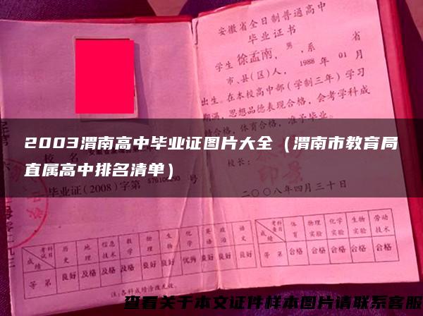 2003渭南高中毕业证图片大全（渭南市教育局直属高中排名清单）