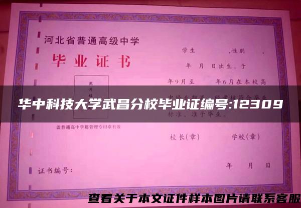 华中科技大学武昌分校毕业证编号:12309