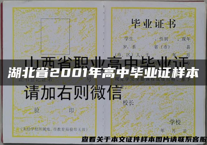 湖北省2001年高中毕业证样本