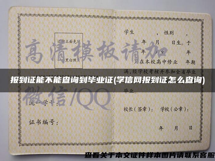 报到证能不能查询到毕业证(学信网报到证怎么查询)