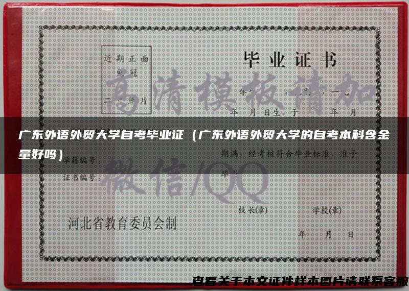 广东外语外贸大学自考毕业证（广东外语外贸大学的自考本科含金量好吗）