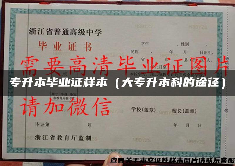 专升本毕业证样本(大专升本科的途径) 专升本毕业证样本(大专升本科的途径)