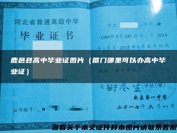 鹿邑县高中毕业证图片（厦门哪里可以办高中毕业证）