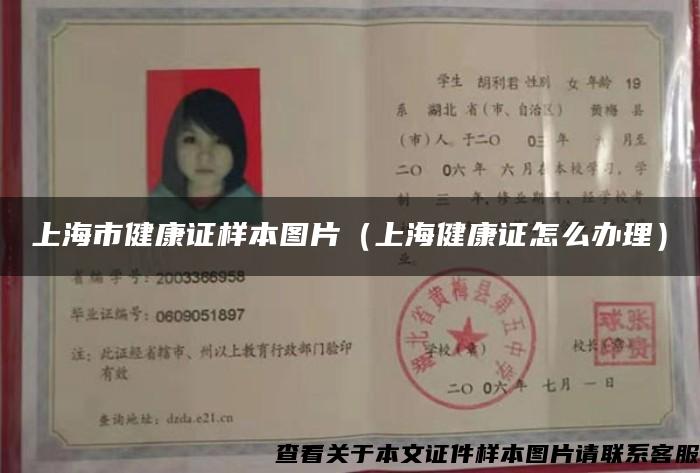 上海市健康证样本图片（上海健康证怎么办理）
