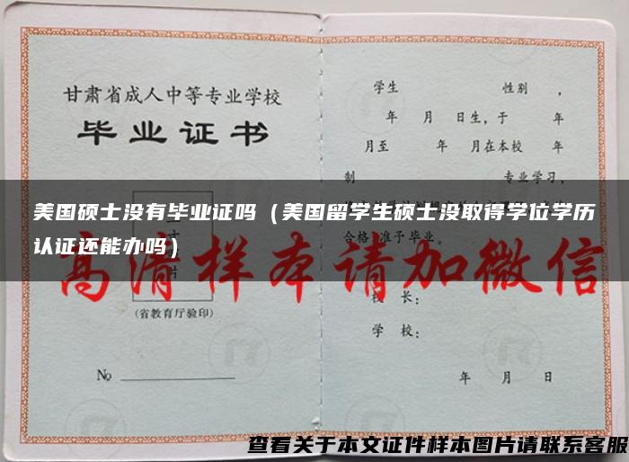 美国硕士没有毕业证吗（美国留学生硕士没取得学位学历认证还能办吗）