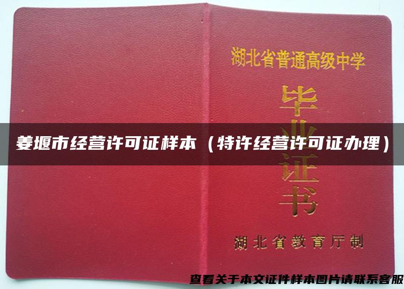 姜堰市经营许可证样本（特许经营许可证办理）