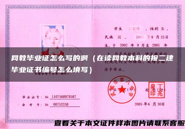 网教毕业证怎么写的啊(在读网教本科的报二建毕业证书编号怎么填写) 网教毕业证怎么写的啊(在读网教本科的报二建毕业证书编号怎么填写)