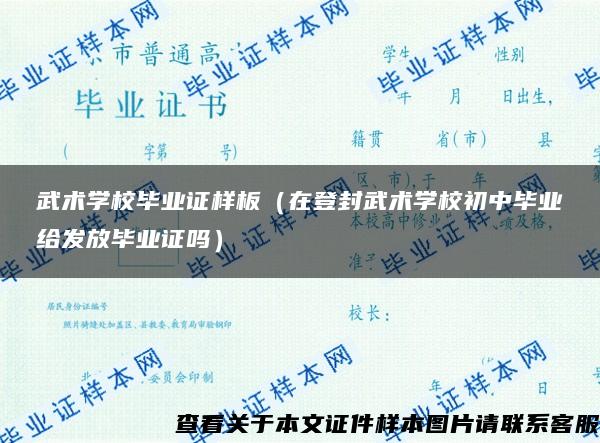 武术学校毕业证样板（在登封武术学校初中毕业给发放毕业证吗）