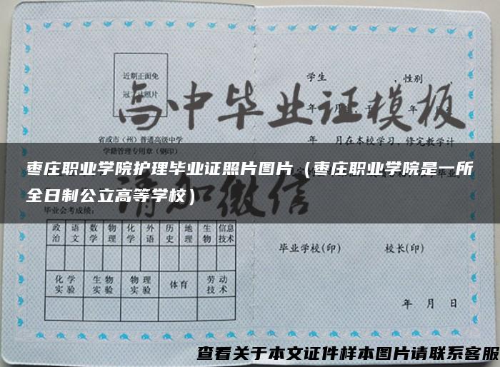 枣庄职业学院护理毕业证照片图片（枣庄职业学院是一所全日制公立高等学校）