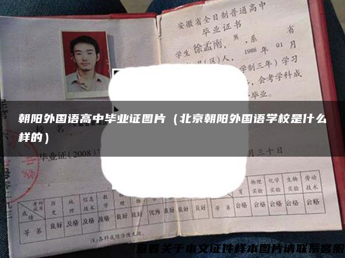 朝阳外国语高中毕业证图片（北京朝阳外国语学校是什么样的）