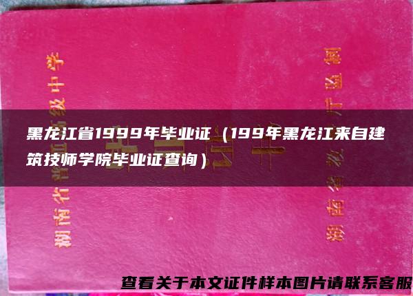 黑龙江省1999年毕业证（199年黑龙江来自建筑技师学院毕业证查询）
