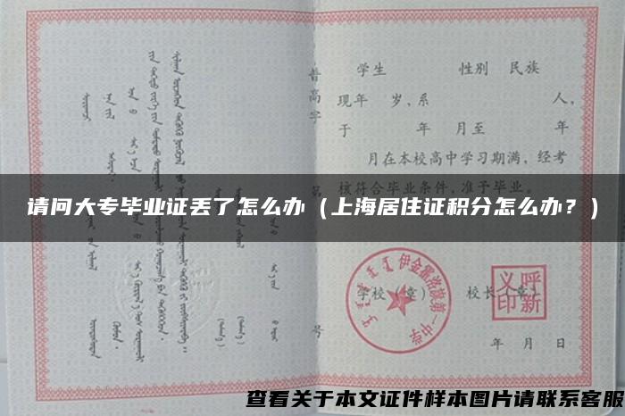 请问大专毕业证丢了怎么办（上海居住证积分怎么办？）