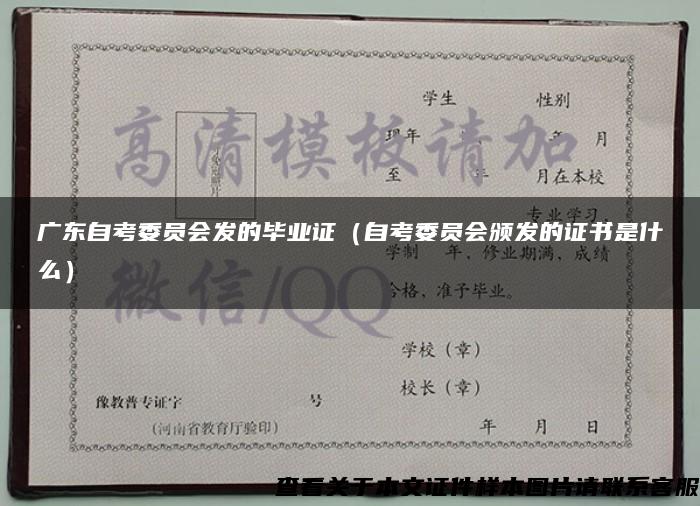 广东自考委员会发的毕业证（自考委员会颁发的证书是什么）