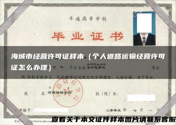 海城市经营许可证样本(个人道路运输经营许可证怎么办理) 海城市经营许可证样本(个人道路运输经营许可证怎么办理)