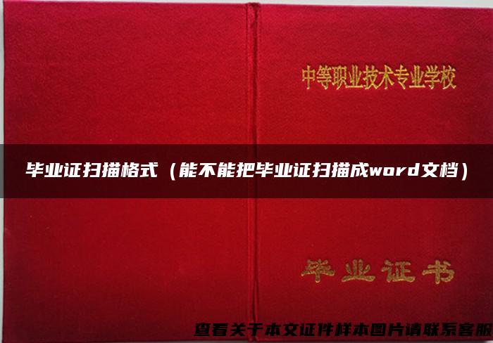 毕业证扫描格式（能不能把毕业证扫描成word文档）