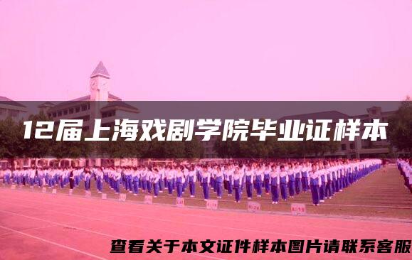 12届上海戏剧学院毕业证样本