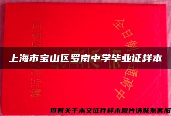 上海市宝山区罗南中学毕业证样本
