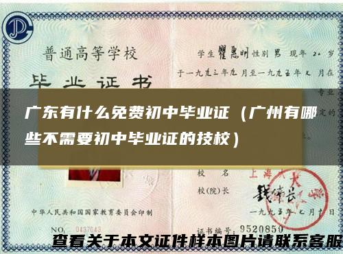 广东有什么免费初中毕业证（广州有哪些不需要初中毕业证的技校）