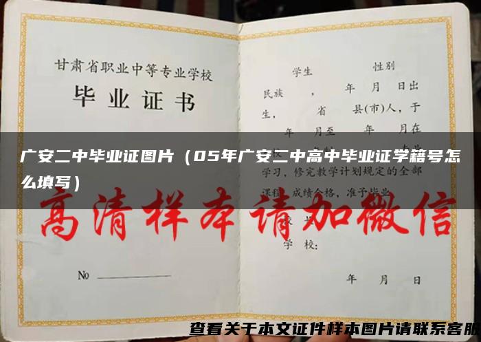 广安二中毕业证图片（05年广安二中高中毕业证学籍号怎么填写）