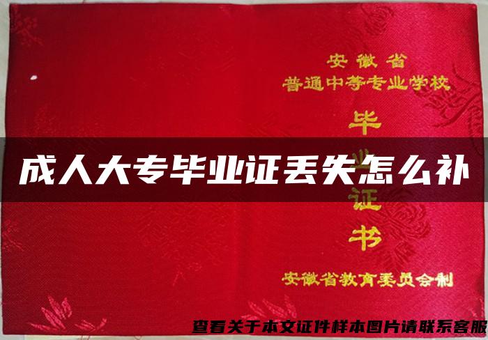 成人大专毕业证丢失怎么补