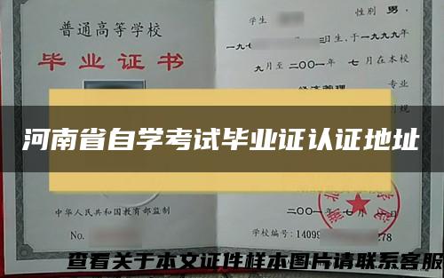 河南省自学考试毕业证认证地址