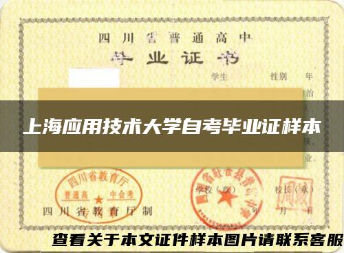 上海应用技术大学自考毕业证样本