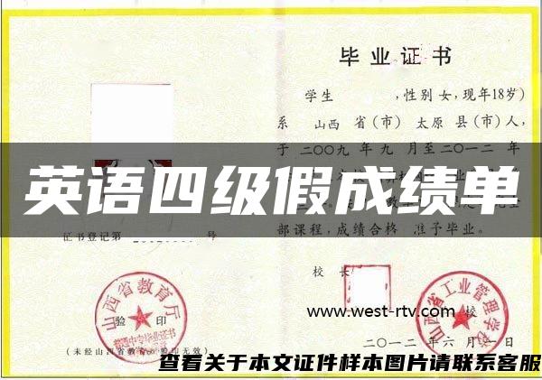 英语四级假成绩单