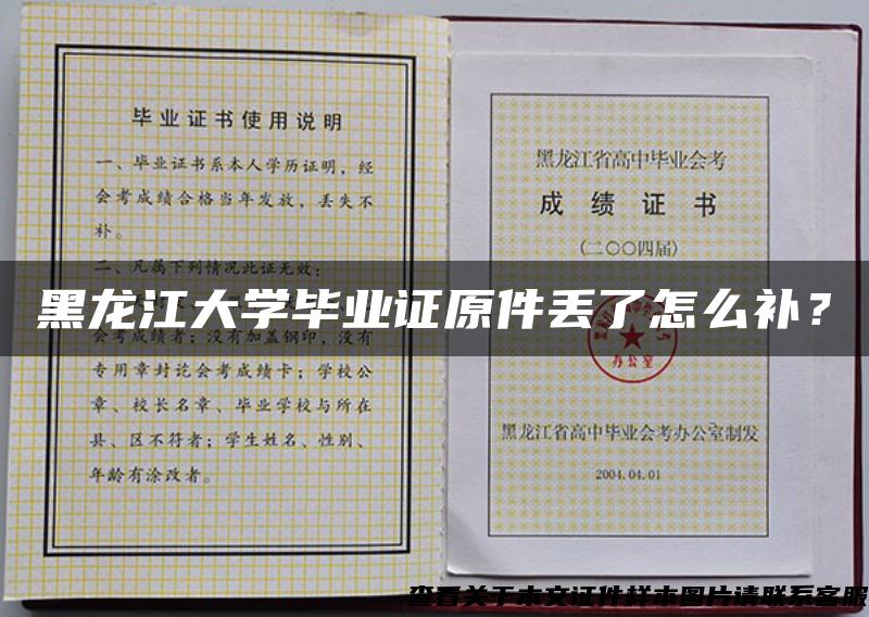 黑龙江大学毕业证原件丢了怎么补？