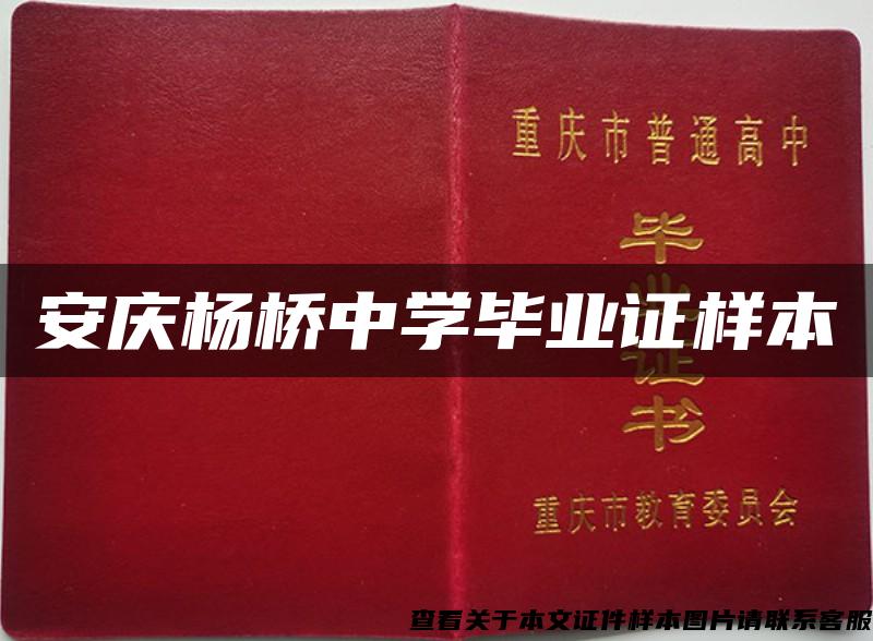 安庆杨桥中学毕业证样本
