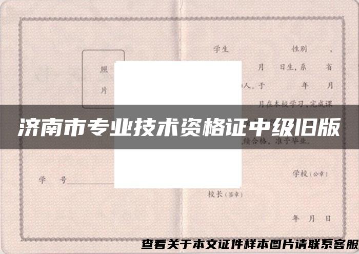 济南市专业技术资格证中级旧版