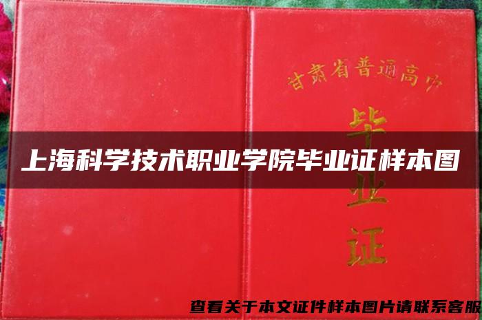 上海科学技术职业学院毕业证样本图