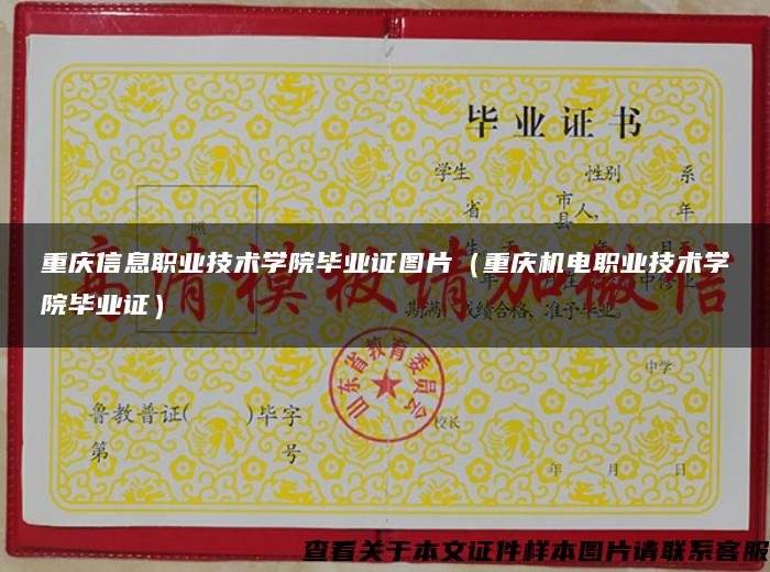 重庆信息职业技术学院毕业证图片（重庆机电职业技术学院毕业证）