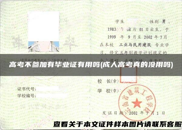 高考不参加有毕业证有用吗(成人高考真的没用吗)