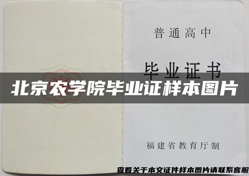 北京农学院毕业证样本图片