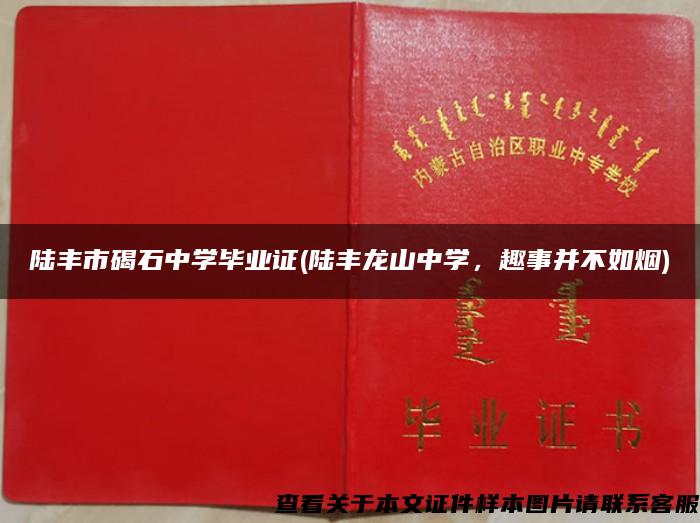 陆丰市碣石中学毕业证(陆丰龙山中学，趣事并不如烟)