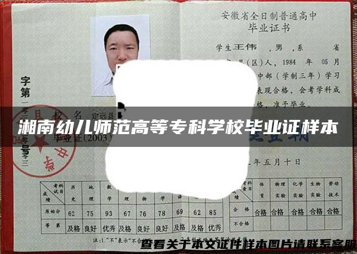 湘南幼儿师范高等专科学校毕业证样本