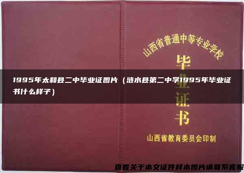 1995年太和县二中毕业证图片（涟水县第二中学1995年毕业证书什么样子）