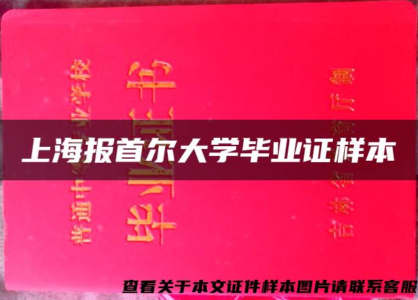 上海报首尔大学毕业证样本