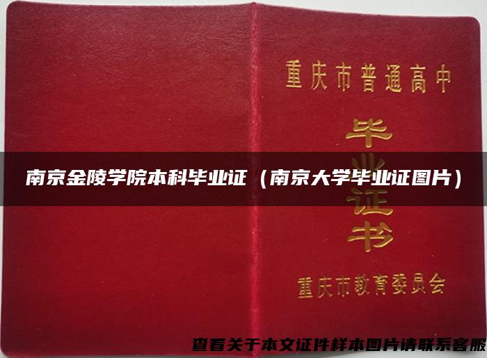 南京金陵学院本科毕业证（南京大学毕业证图片）