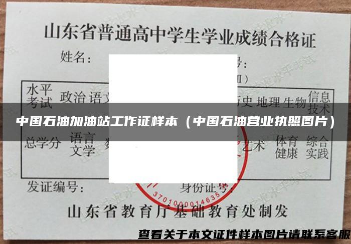 中国石油加油站工作证样本（中国石油营业执照图片）