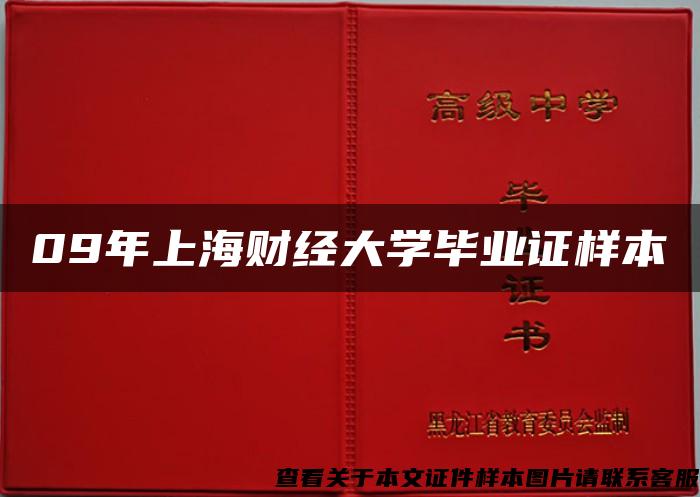 09年上海财经大学毕业证样本